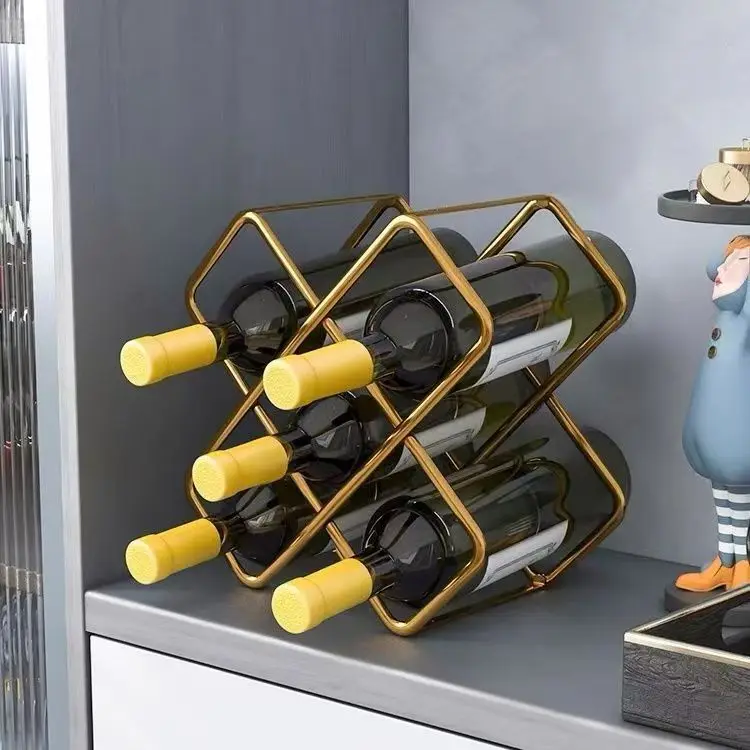 Home Bar And Cabinet - Présentoir à vin en métal à