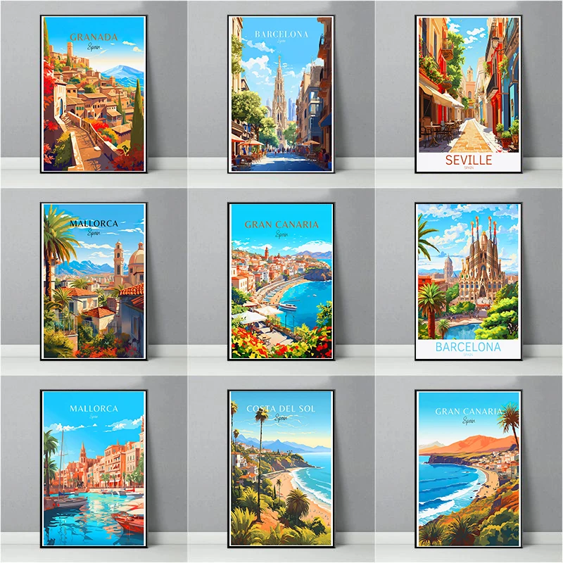 Home Barcelona - Affiche de voyage en toile sur