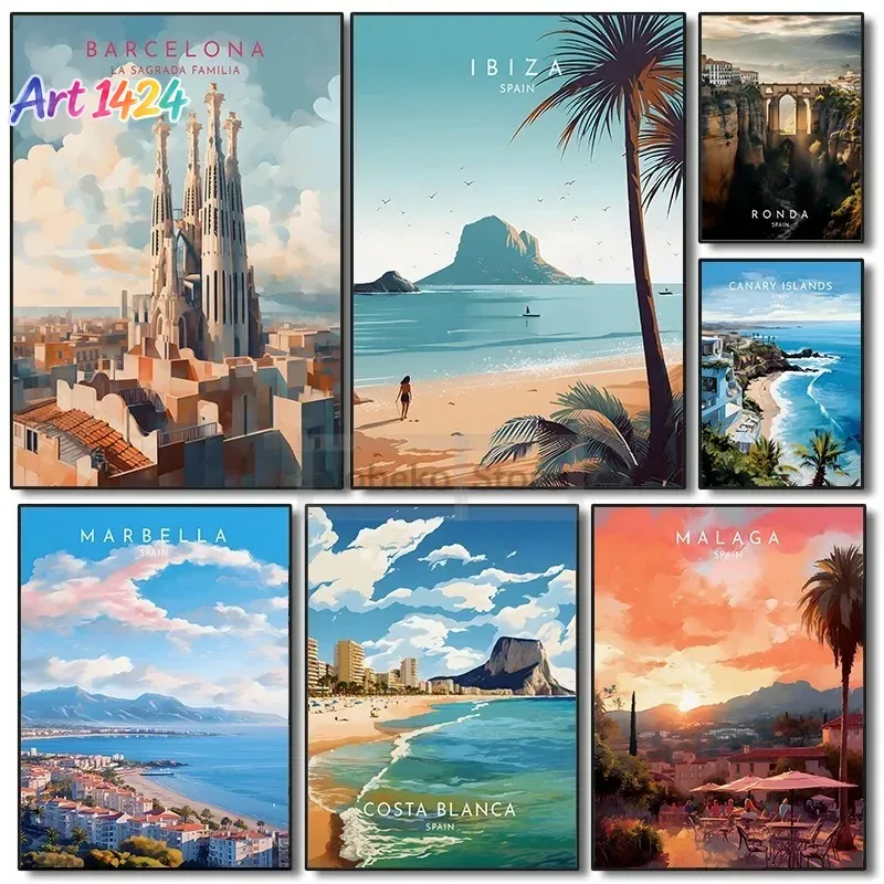 Home Barcelona - Affiche de voyage en Espagne :