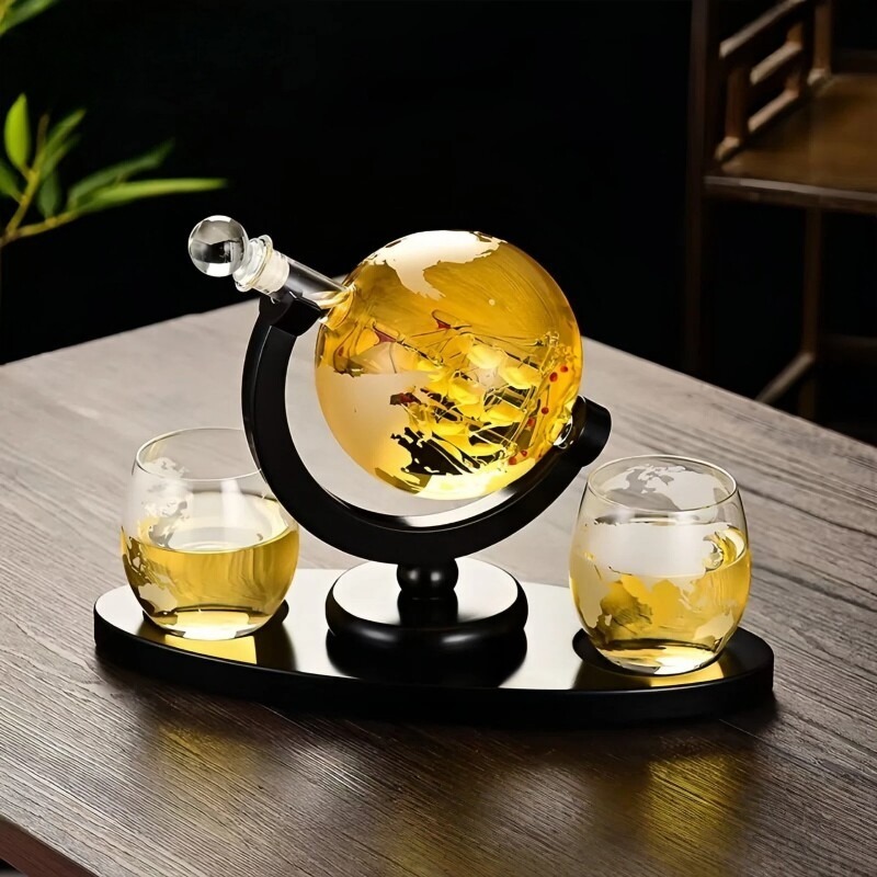 Home Bar Set - Ensemble de carafe à vin décorative,