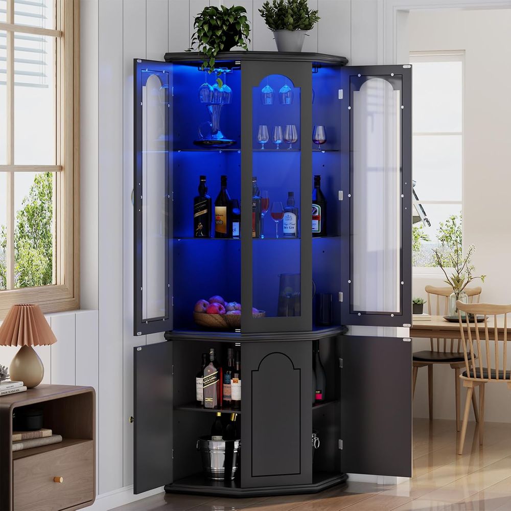Home Bar And Cabinet - Armoire de bar illuminée avec porte