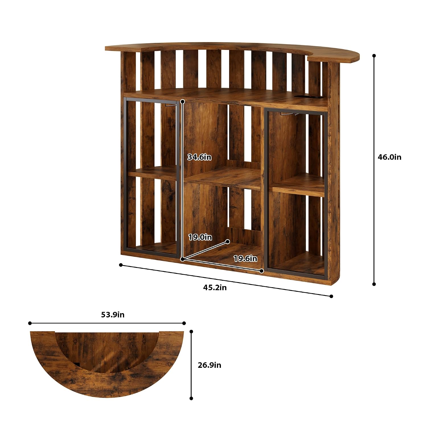 Meuble bar rustique en bois, m - Home Bar And Fridge avis et prix